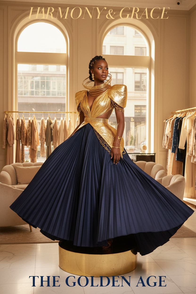 Dresses Collection - Navy & Gold