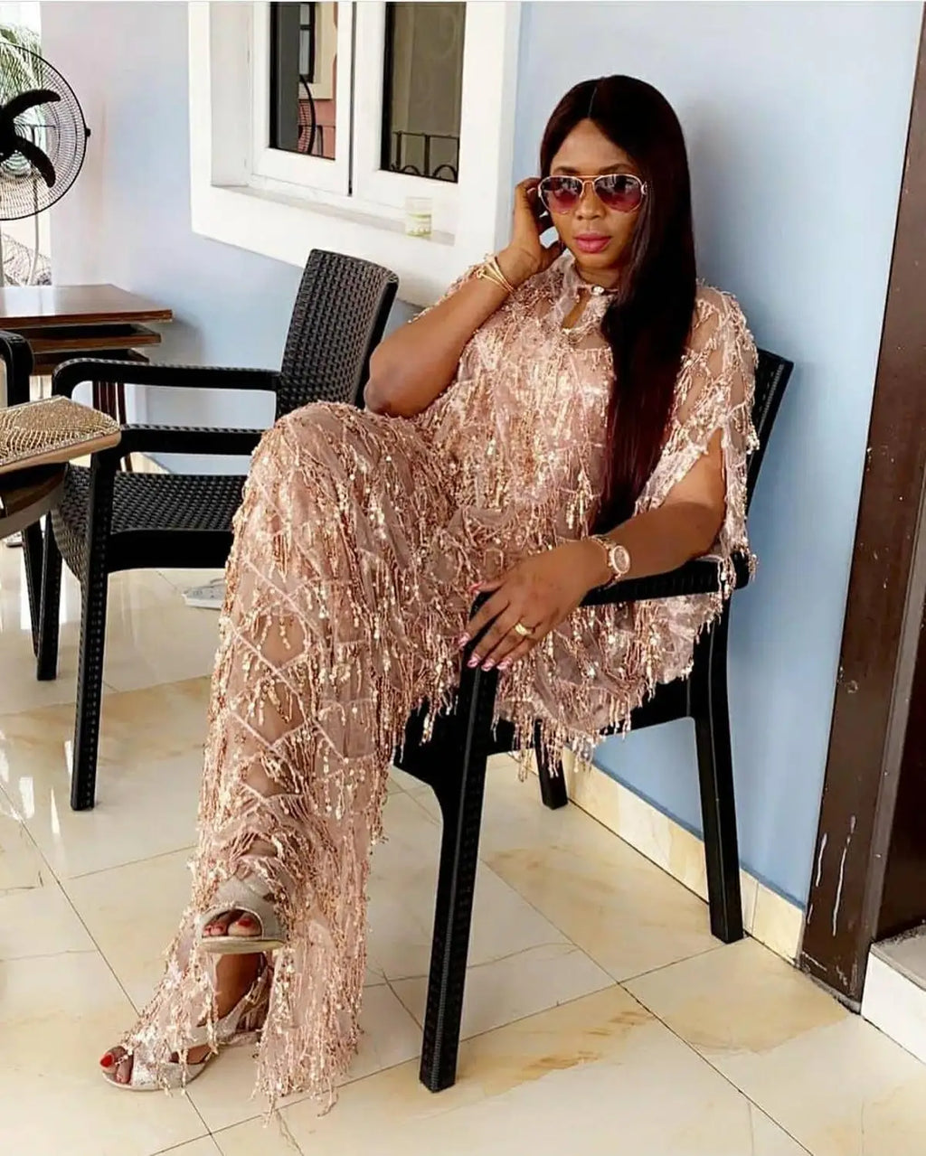 Luxury Sequin Suspender Gown