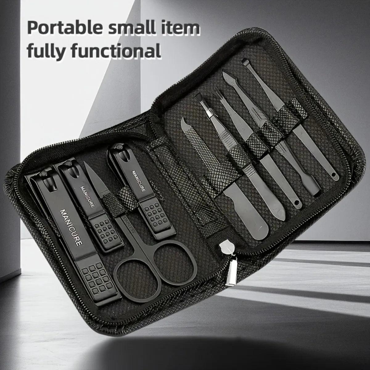 6/9pcs Stainless Steel Professional Nail Care Kit with Travel Case - Cuticle Pliers, Hand & Foot Care Tools Nail Clippers