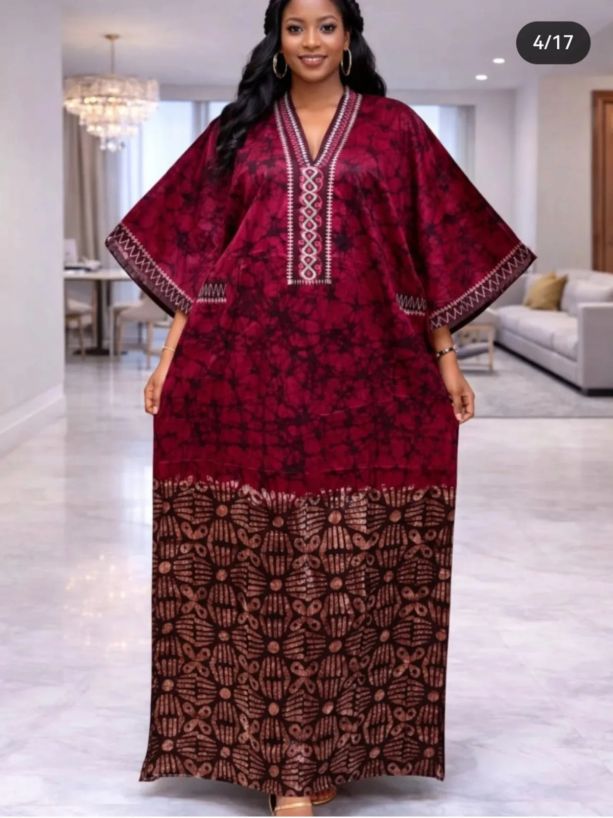 Plus Size Ankara Kaftan Maxi Dress