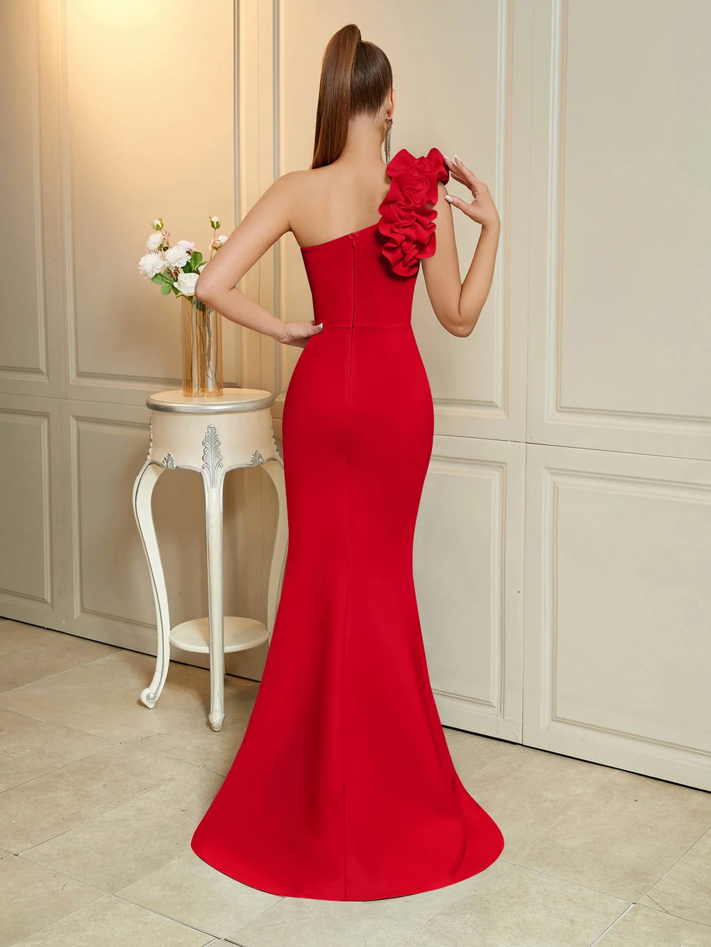 Elegant Long Evening Dress for Women Party Dresses Cocktail Celebrity Night One Shoulder Luxury New Female Cloth Sexy Maxi
