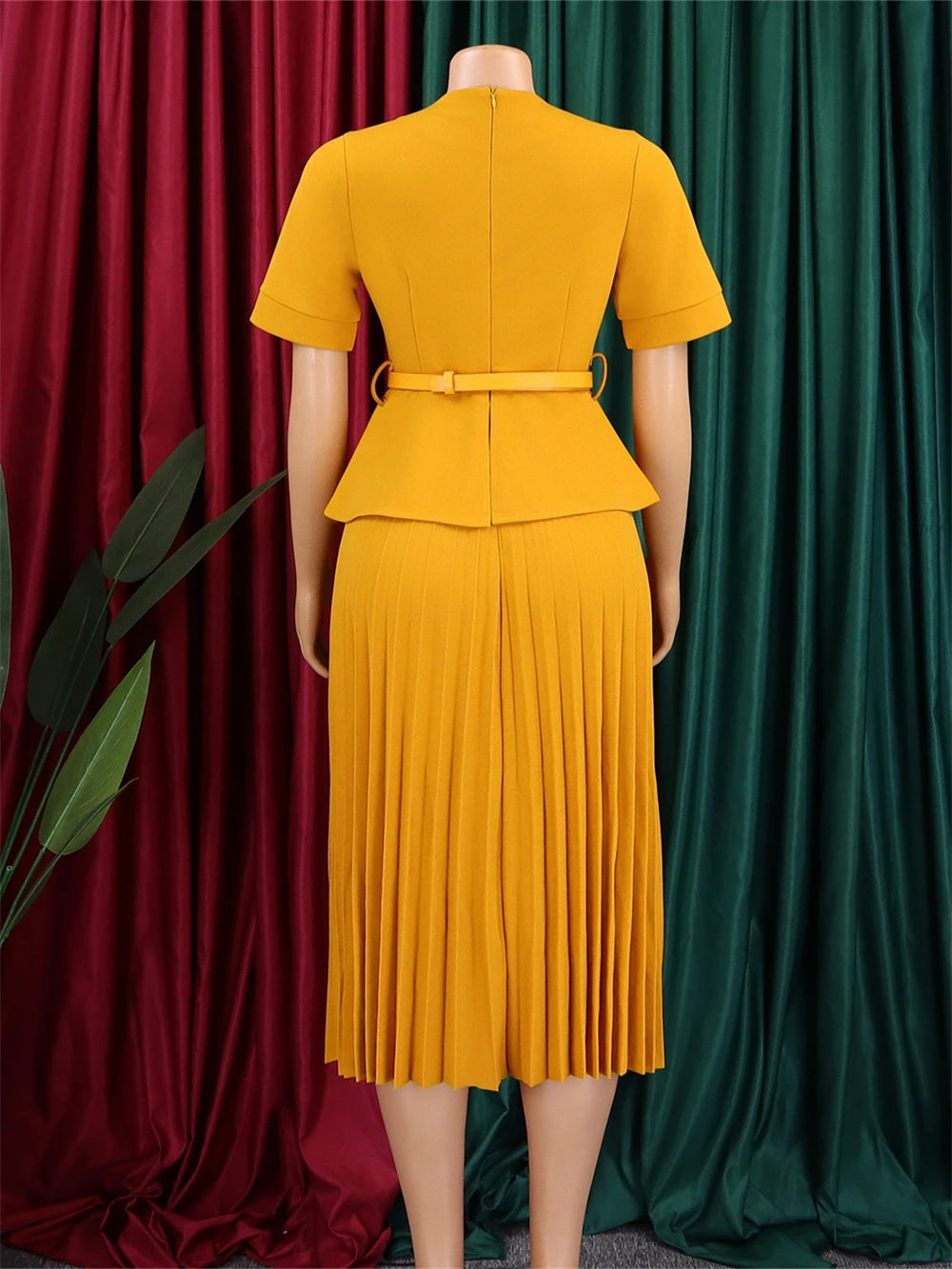 Elegant Women Pleated Dresses 2026 Summer Clothing Birthday Wedding Party Evening Gown Office Ladies Maxi Dress O-neck Robes
