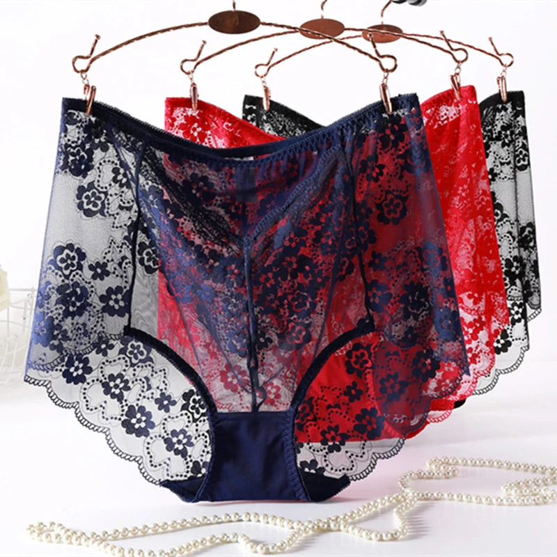 Plus Size Mesh Lace Panties