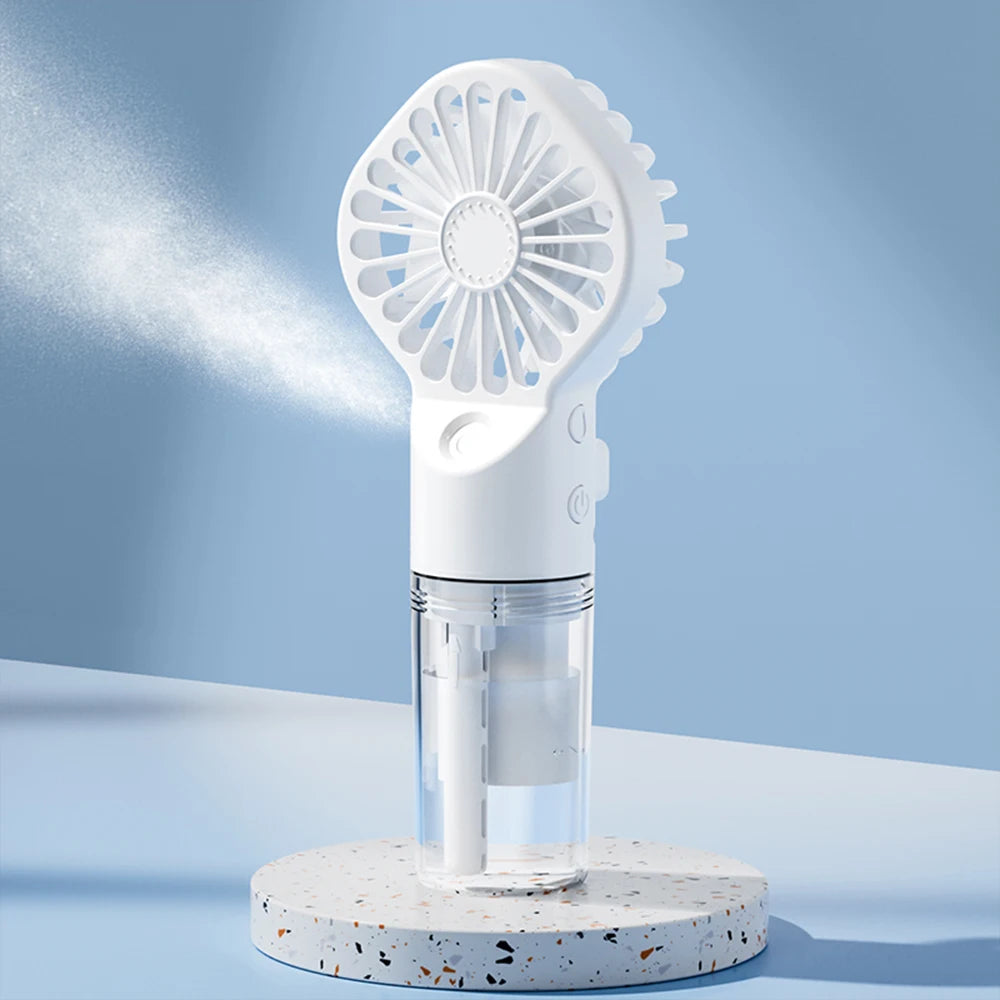 Portable Humidifier Fan Mini Handheld Mist Fan Portable USB Rechargeable Handheld Fan with Humidifier Mini Water Spray Hand Fan