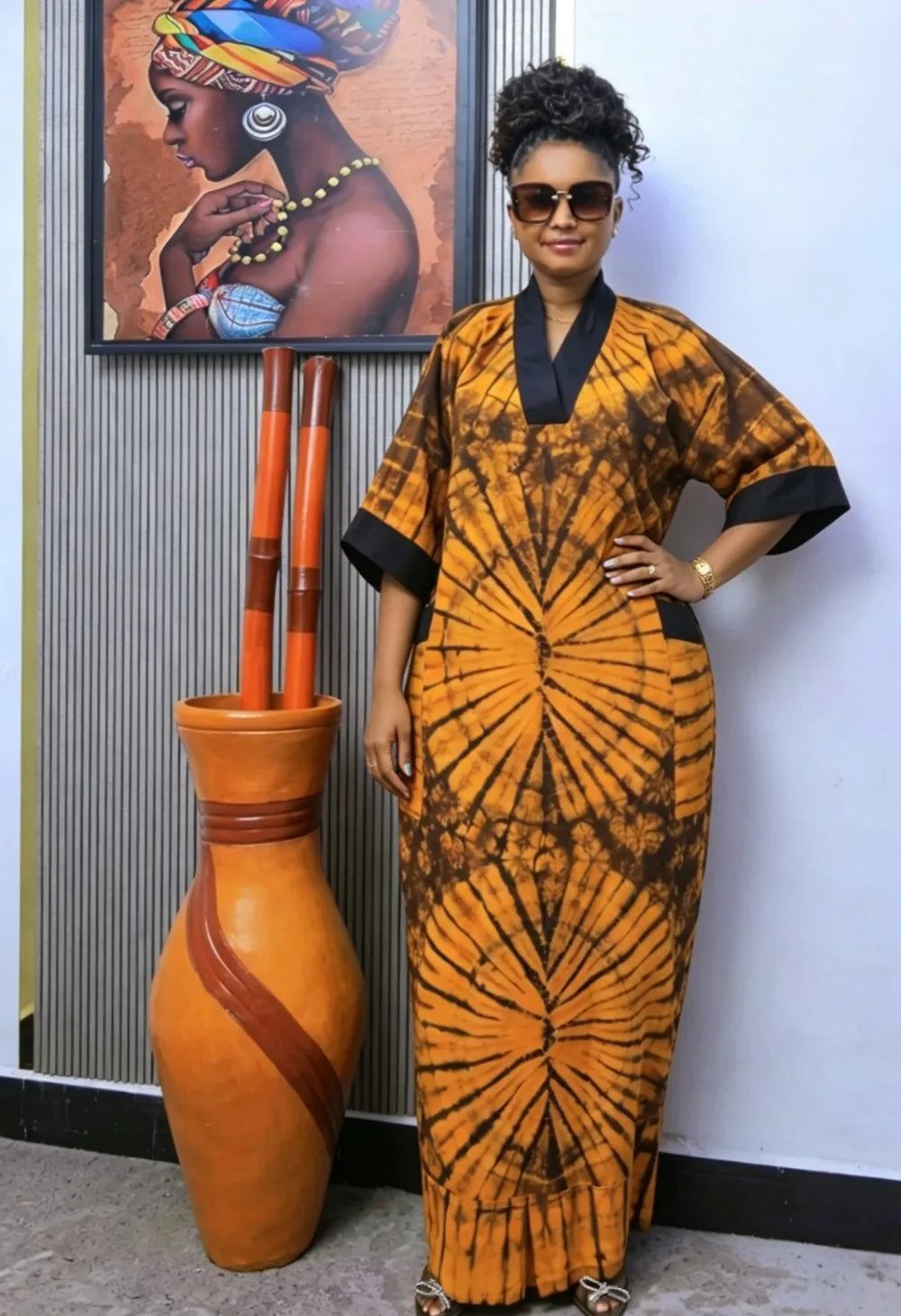 Ankara Dashiki Abaya Maxi Dress