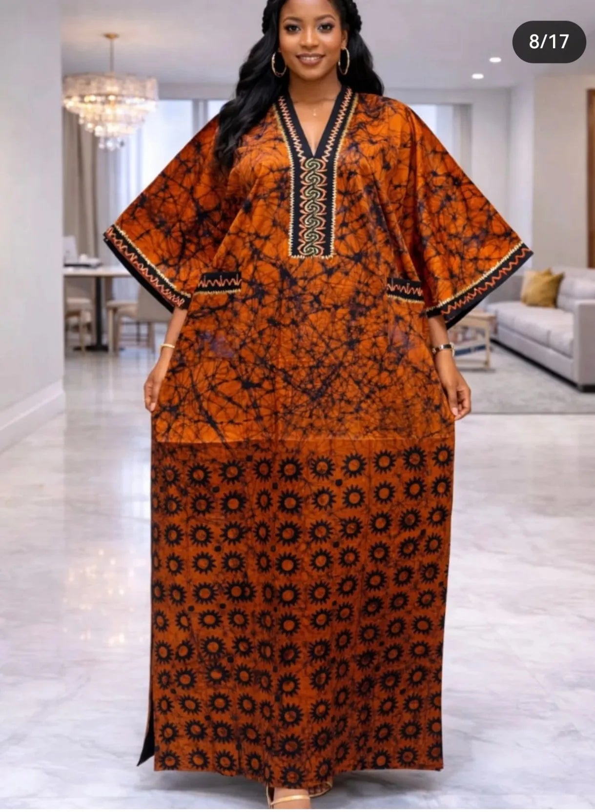 Plus Size Ankara Kaftan Maxi Dress