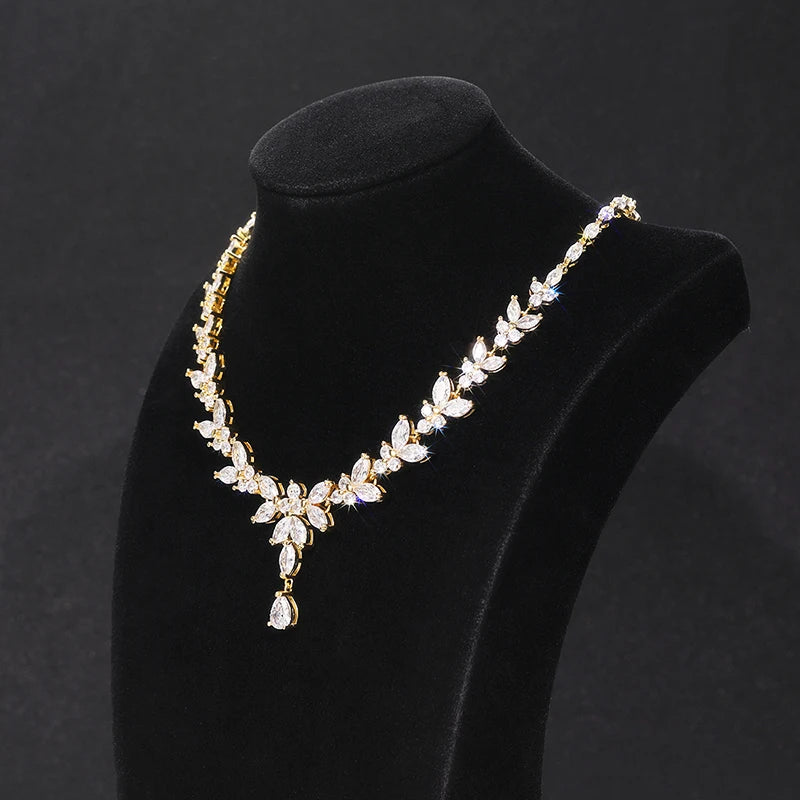 Huitan Noble Women's Necklace for Wedding Engagement Full Bling Iced Out CX Pendant Necklace Anniversary Gift Fashion Jewelry