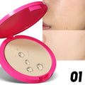 Natural Matte Pressed Powder Oil Control Brighten Whitening Face Base Foundation Compact Concealer Makeup Cosmetics