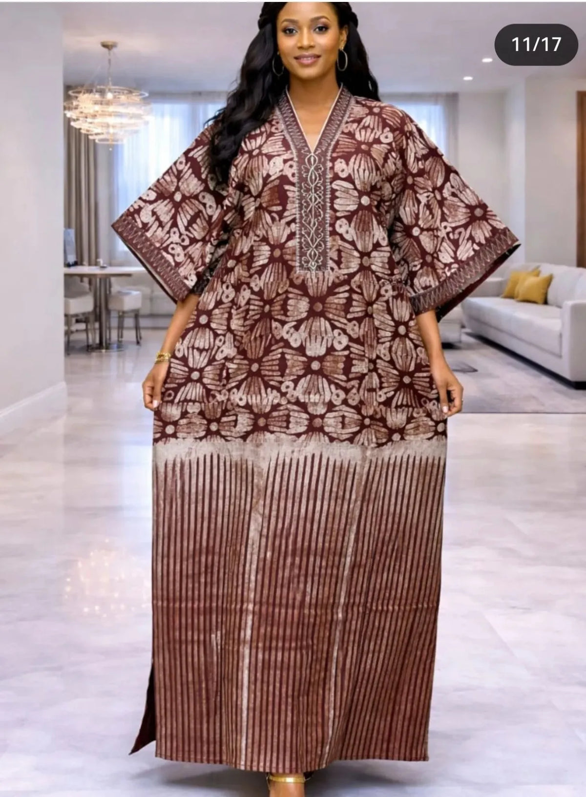 Plus Size Ankara Kaftan Maxi Dress