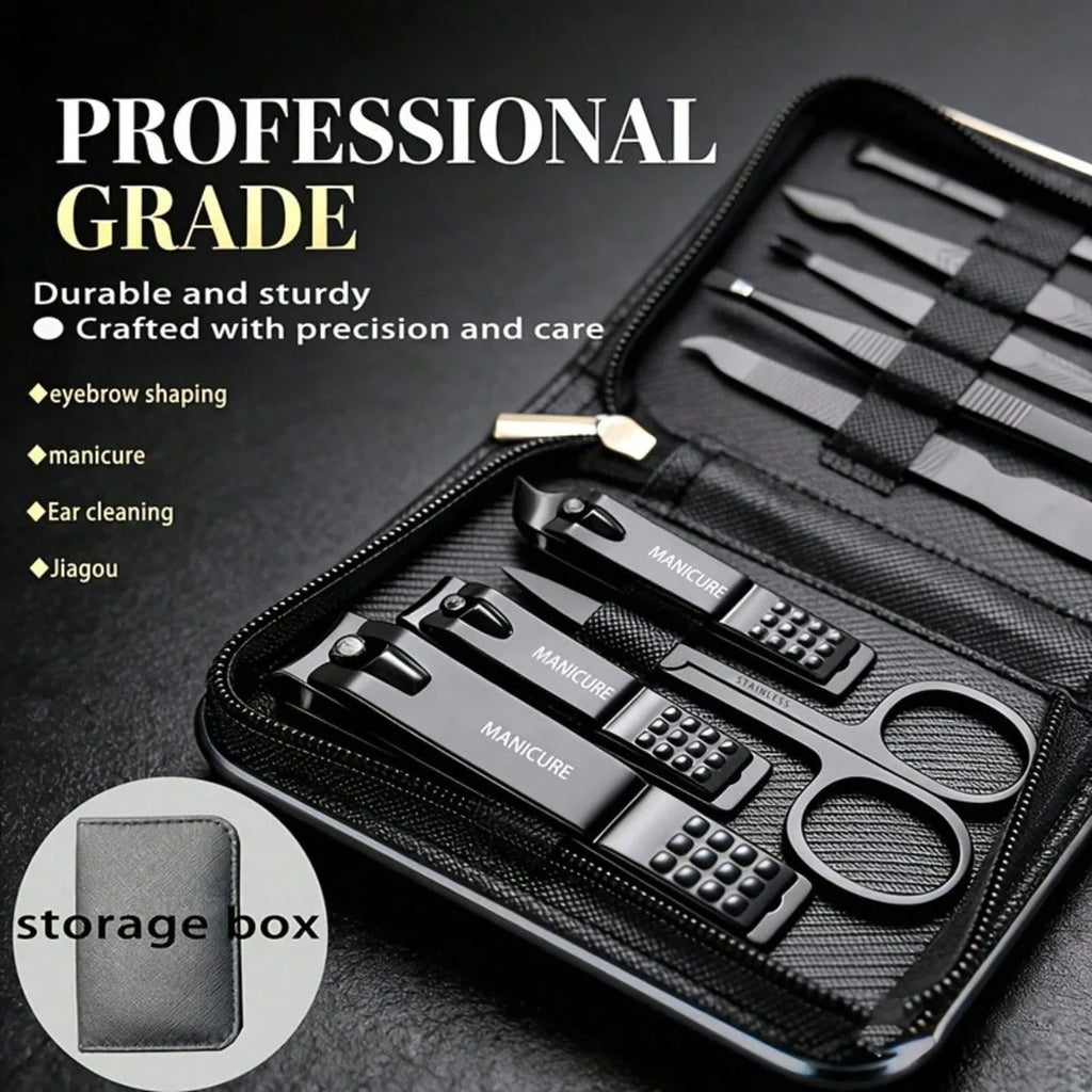 6/9pcs Stainless Steel Professional Nail Care Kit with Travel Case - Cuticle Pliers, Hand & Foot Care Tools Nail Clippers