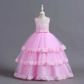 Elegant Long Evening Dress for Young Girls First Communication Holiday Party Gown Suitable for Ages 5 to 14