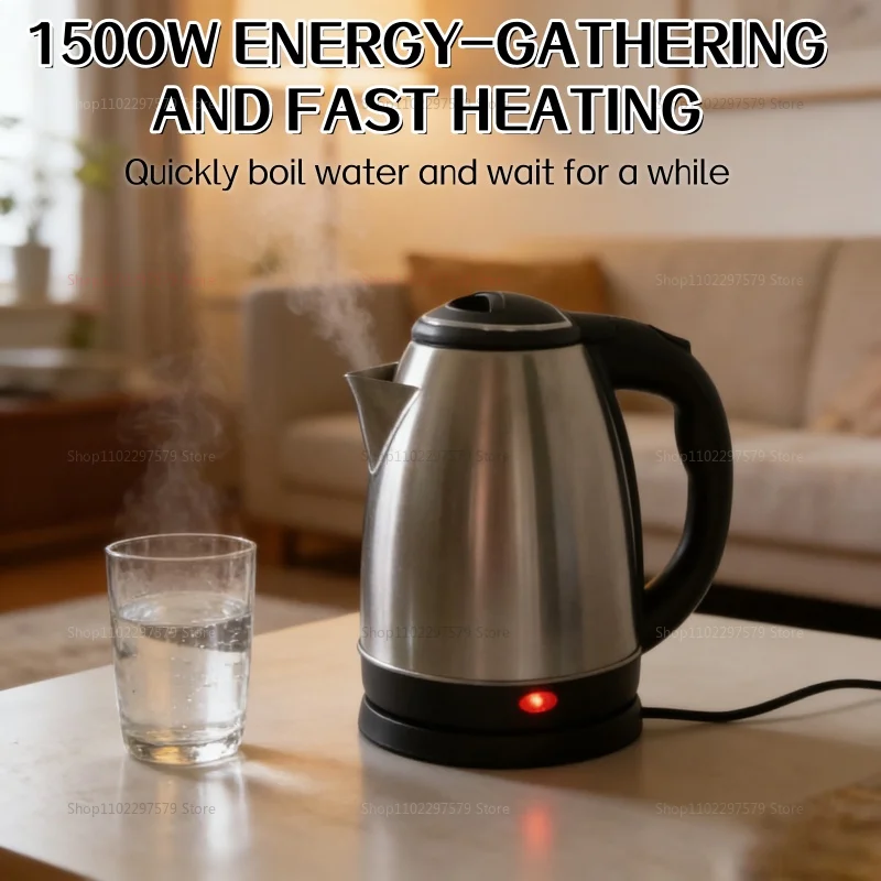 2.0L Electric Kettle Stainless Steel Fast Boil Portable Water Boiler for Home Hotel Office Smart Electric Water Kettle