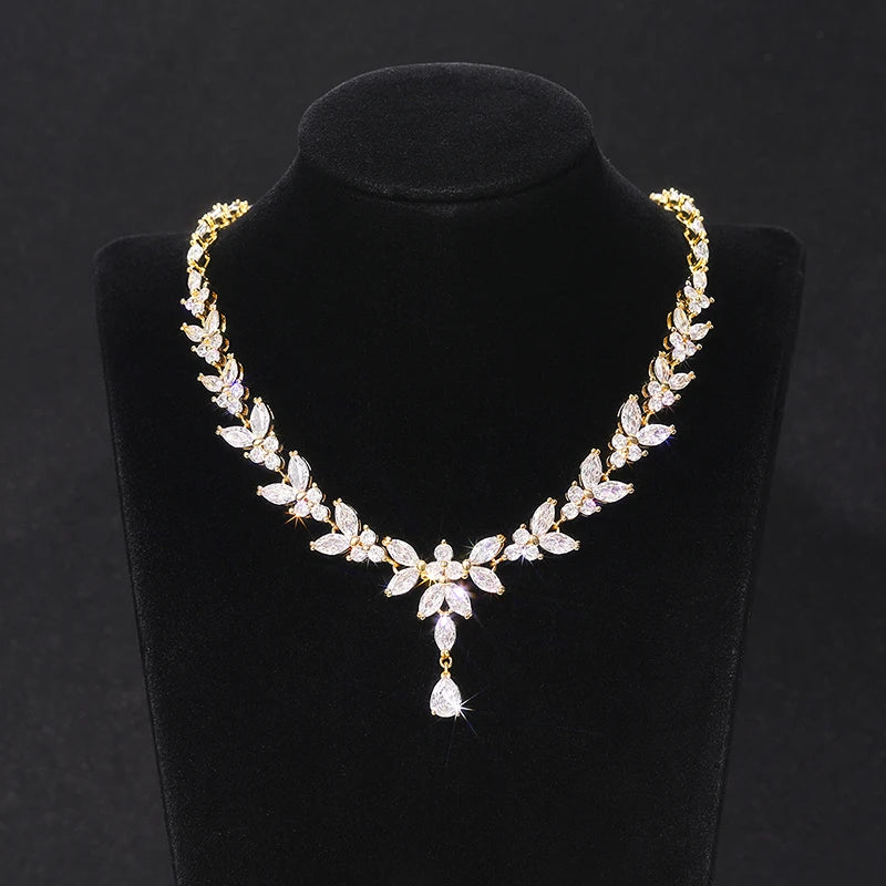Huitan Noble Women's Necklace for Wedding Engagement Full Bling Iced Out CX Pendant Necklace Anniversary Gift Fashion Jewelry