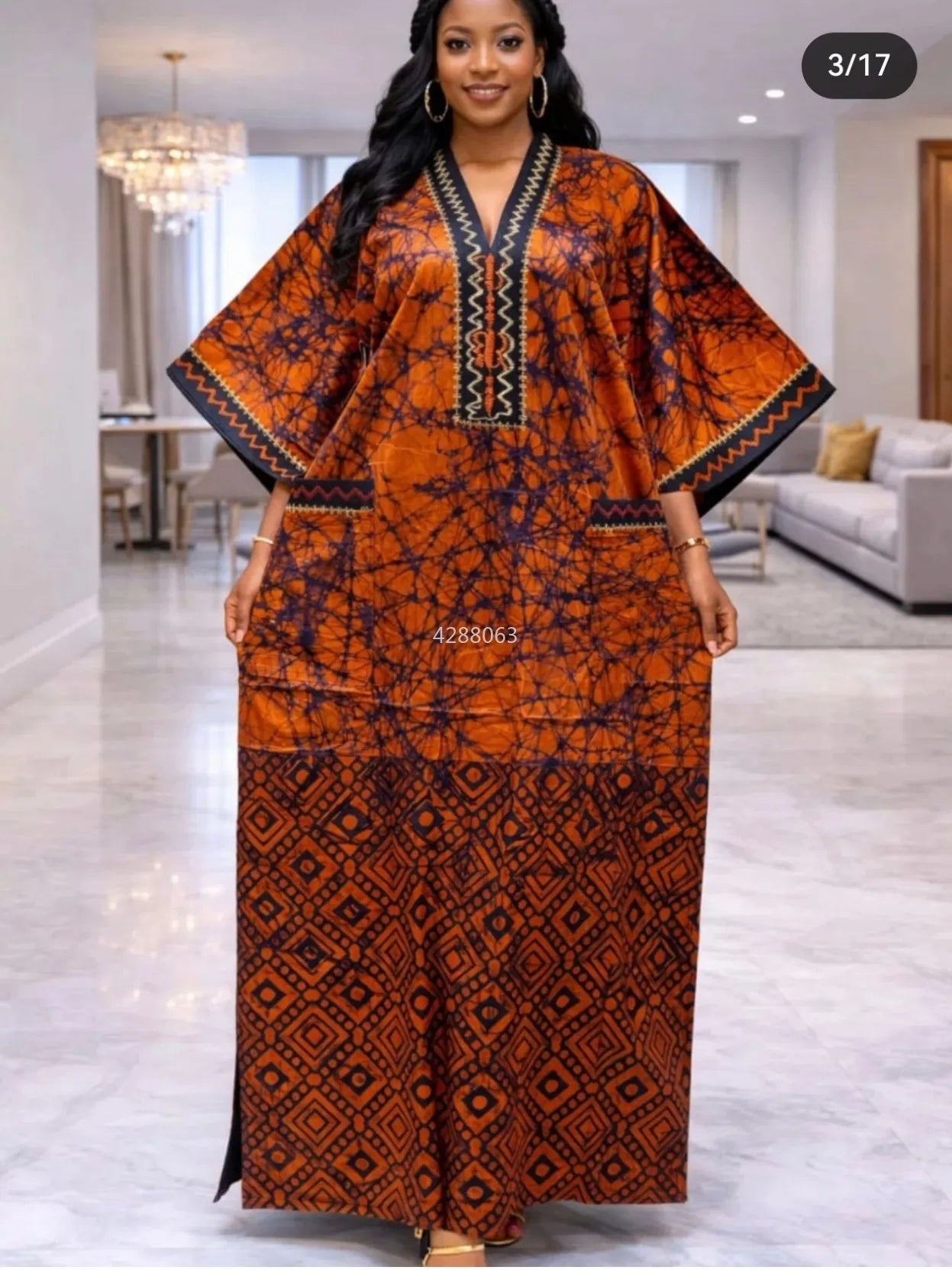 Plus Size Ankara Kaftan Maxi Dress