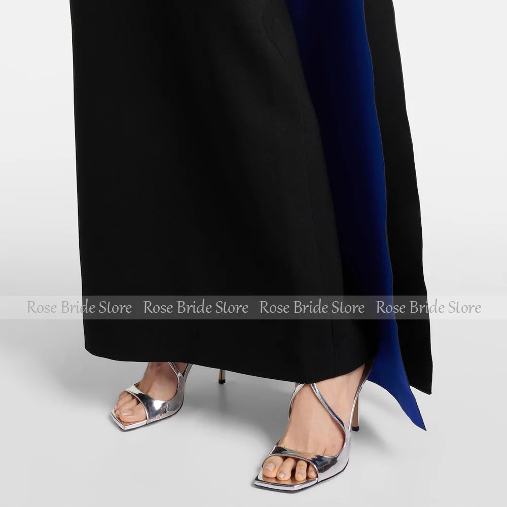 Elegant Evening Party Dresses for Women One Shoulder Column Cocktail Gowns Black Ankle Length Draped Maxi Cocktail Dress 2025