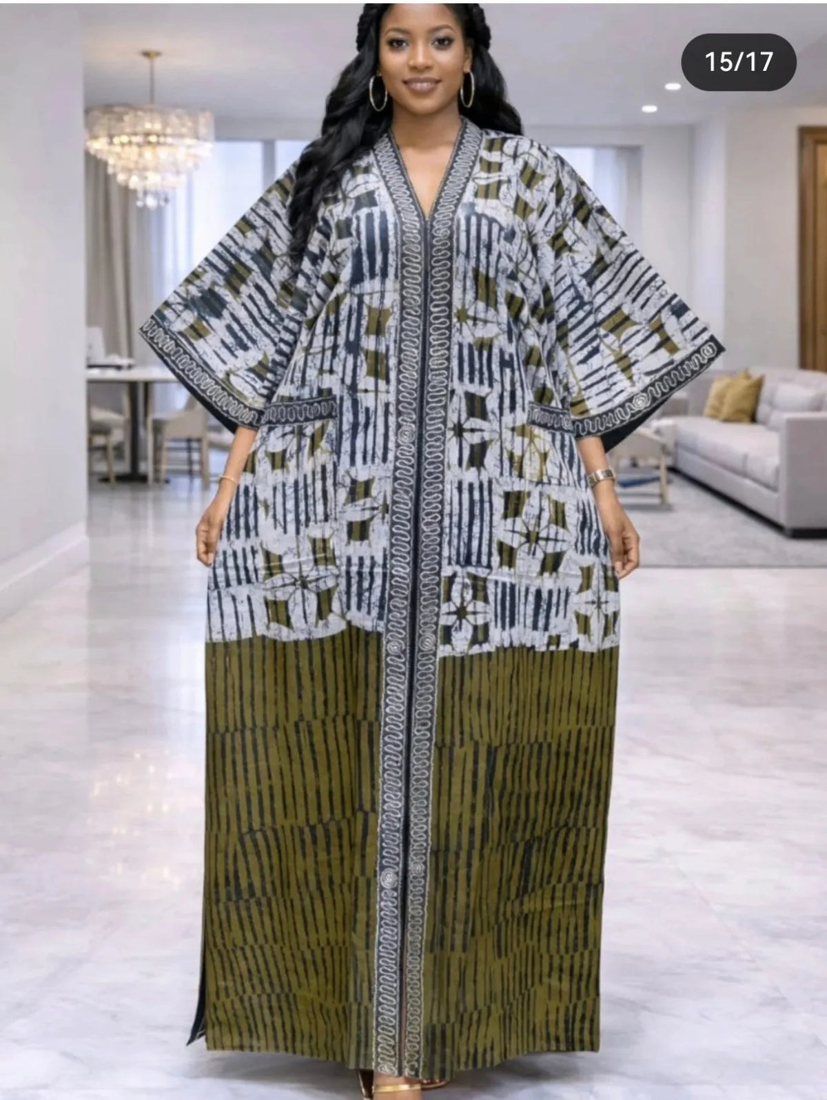 Plus Size Ankara Kaftan Maxi Dress