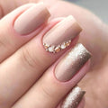 24 pieces of gentle nude long press-on nails (square shape), paired with 1 piece of jelly glue and 1 nail file