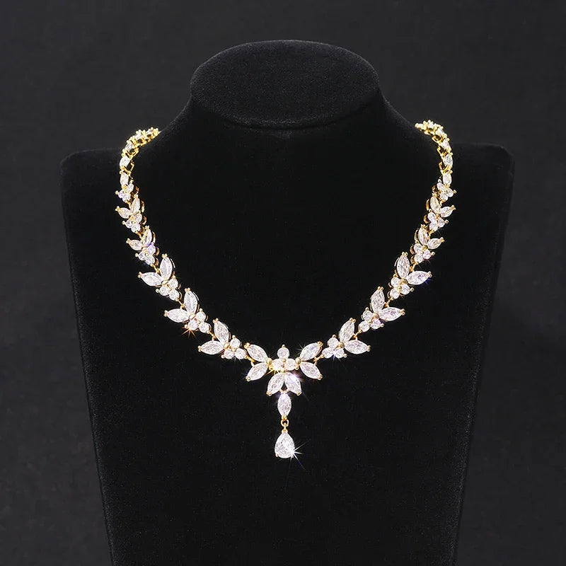 Huitan Noble Women's Necklace for Wedding Engagement Full Bling Iced Out CX Pendant Necklace Anniversary Gift Fashion Jewelry