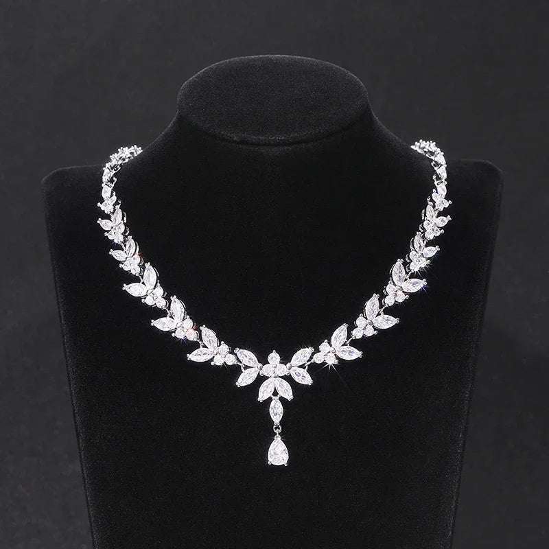Huitan Noble Women's Necklace for Wedding Engagement Full Bling Iced Out CX Pendant Necklace Anniversary Gift Fashion Jewelry