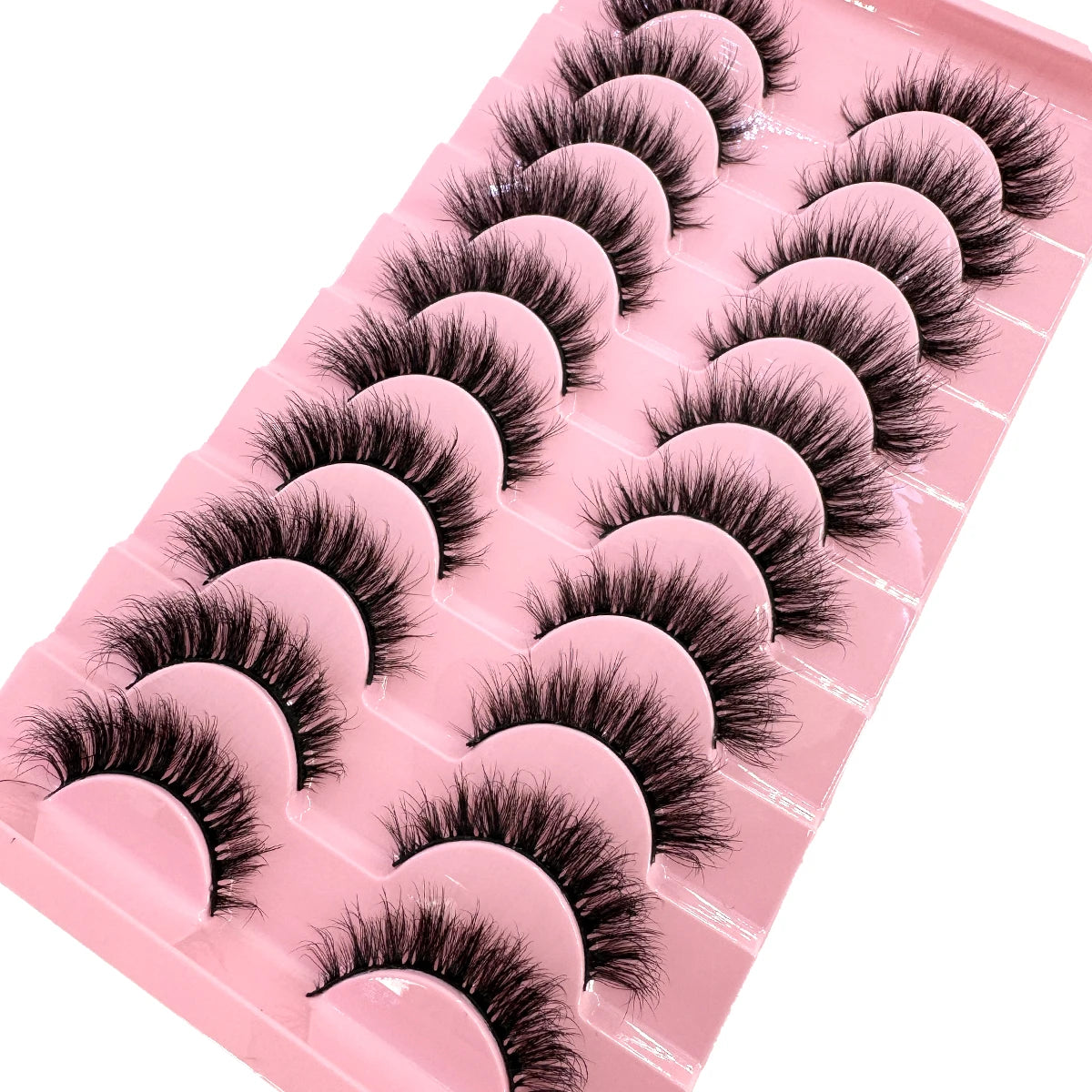 10 Pairs Faux Mink Eyelashes Handmade False Eyelashes Natural Nude Makeup Simulation Cross Messy Eye 3D Curly Eyelashes