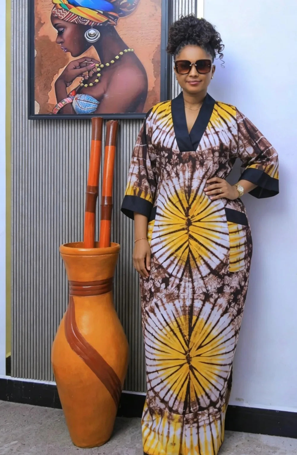 Ankara Dashiki Abaya Maxi Dress