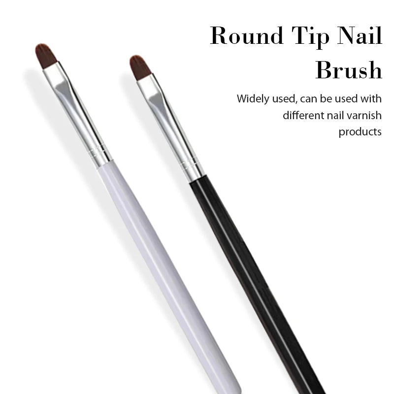 1PC Nail Painting Brush Pen Nail Round Head Phototherapy Pen Nail Brush DIY UV Gel Extension Painting DIY Manicure Tool