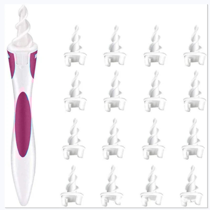 Portable Silicone 16 pcs Ear Cleaning Tools Tools Ear Scoop Cleaning Ear Wax Soft Spiral Beauty Care Gadget Personal Hygiene Set