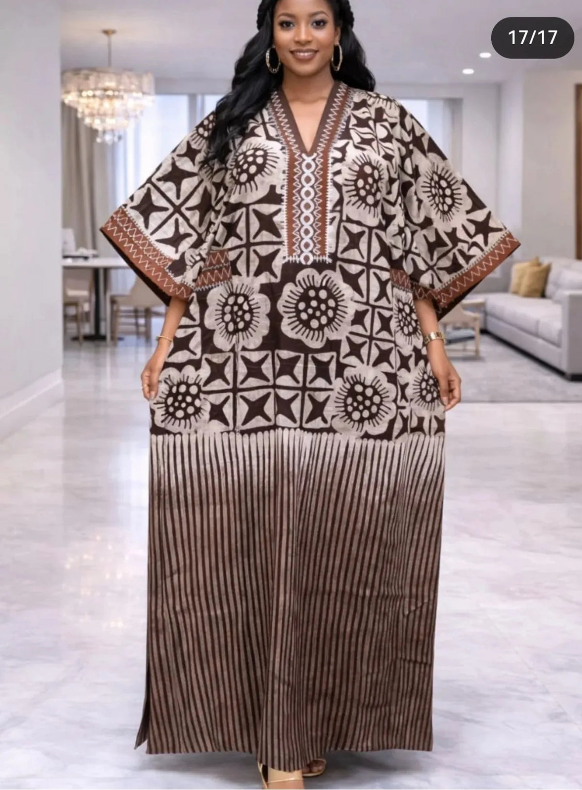 Plus Size Ankara Kaftan Maxi Dress