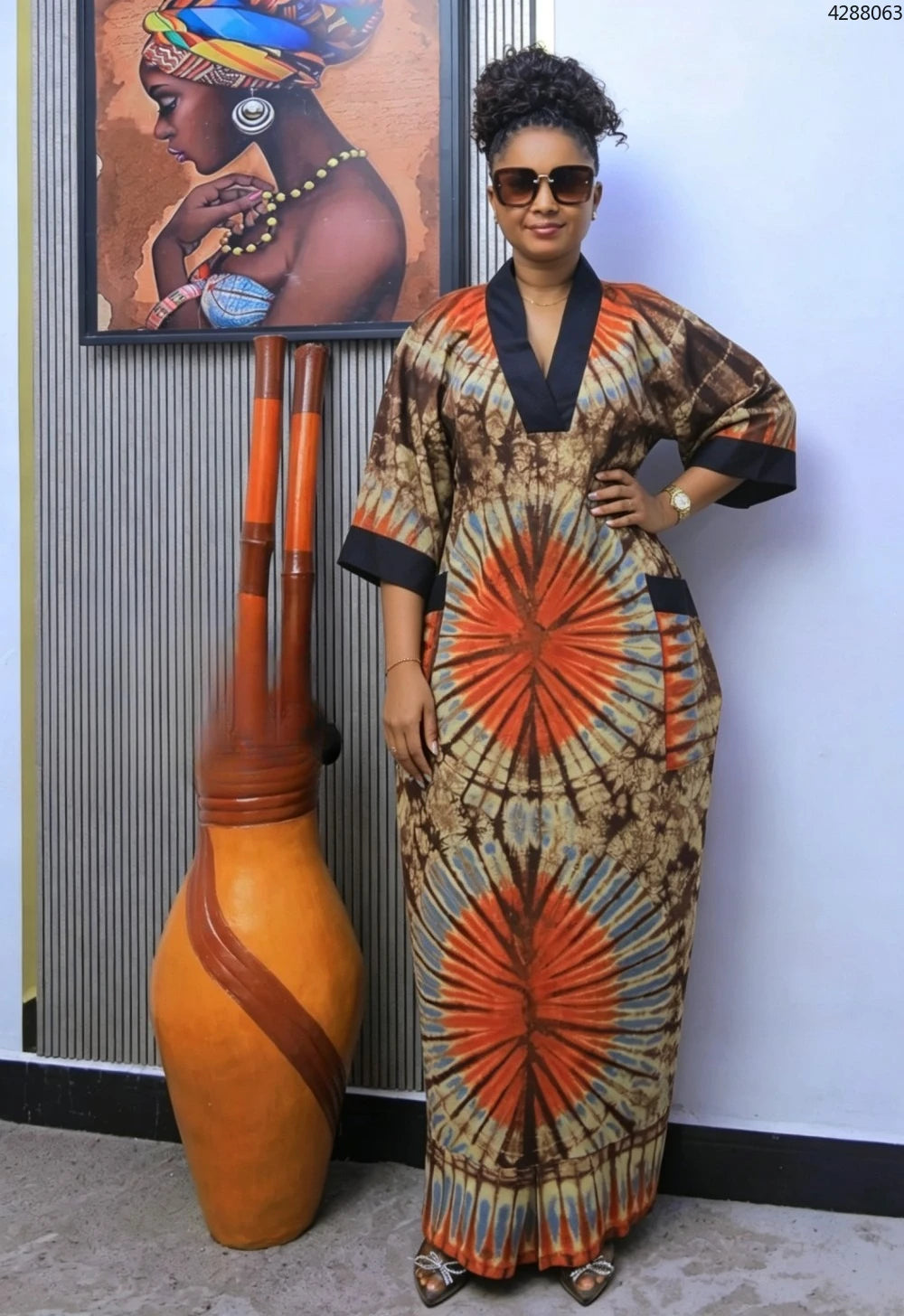 Ankara Dashiki Abaya Maxi Dress