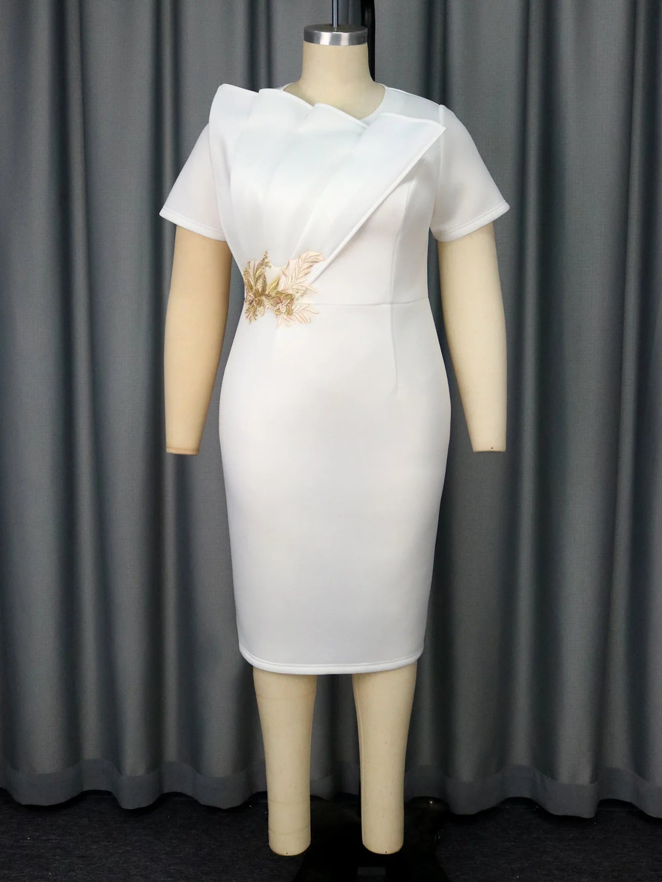 Elegant Church Dresses for Women Party Bodycon Long Sleeves with Lace Appliques Sheath Classy Occasion African Wedding Guest New