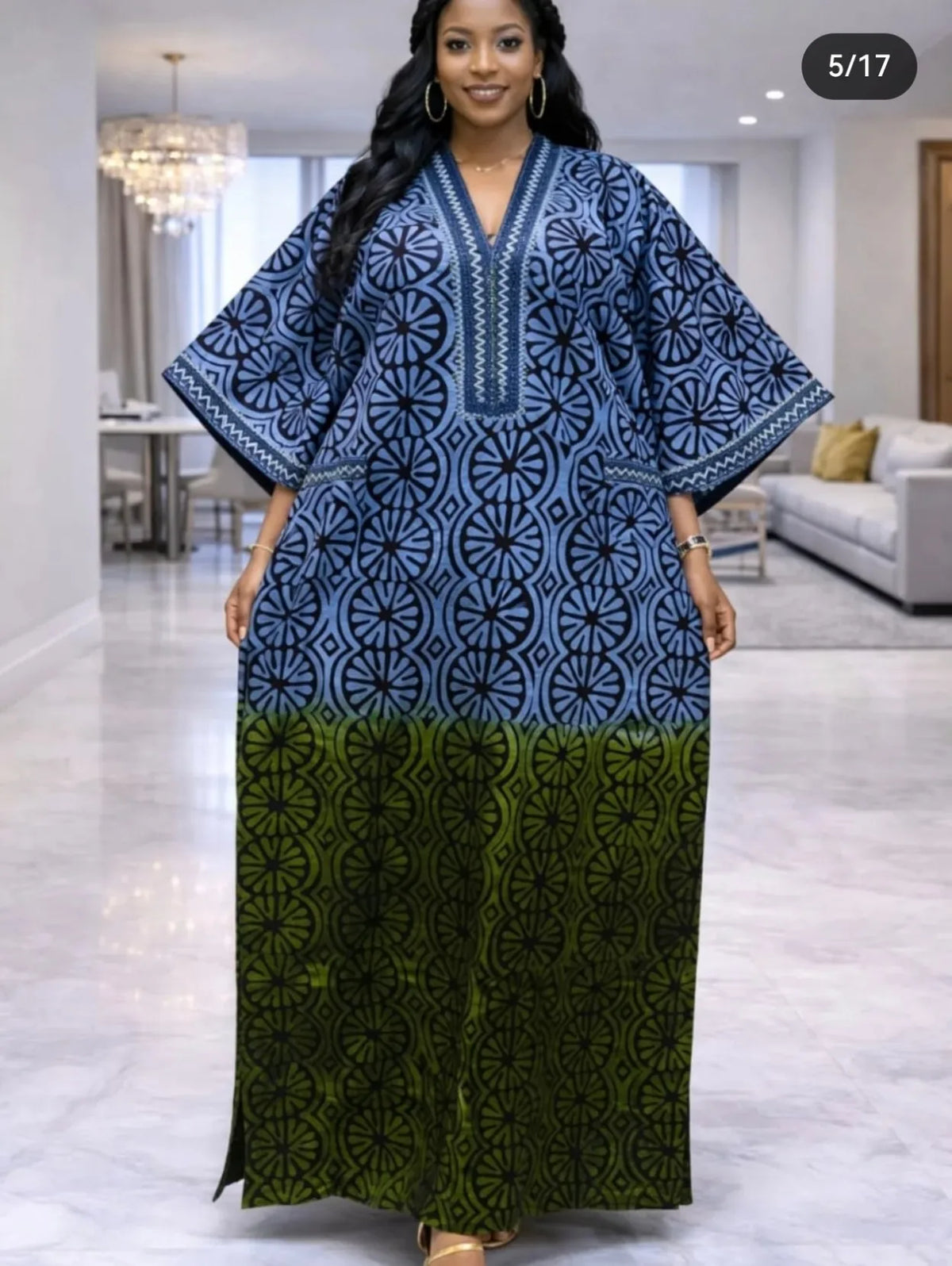 Plus Size Ankara Kaftan Maxi Dress