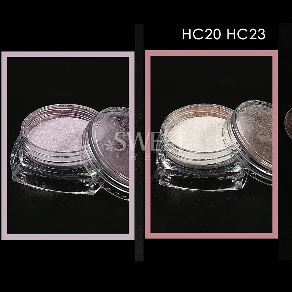 2pcs Colorful Aurora Chrome Nail Powder Pearl Shell White High Glossy Rubbing Dust Holographic Glimmer Pigment Nail Decor Flash