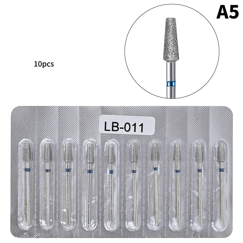10Pcs Milling Cutter For Manicure Electric Nail Drill Bits Accessory Pedicure Machine Nail File Gel Remover Tool