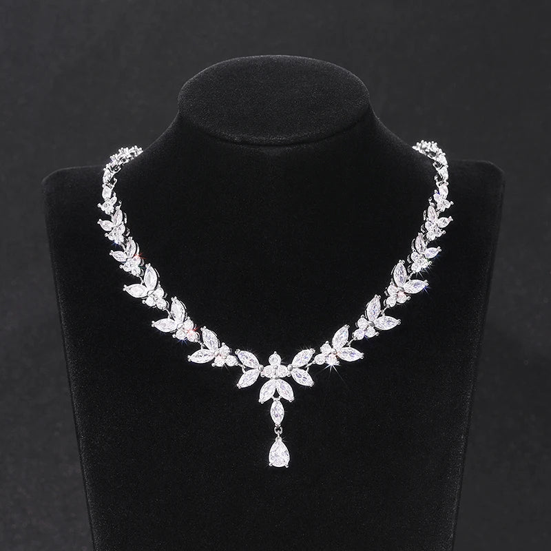 Huitan Noble Women's Necklace for Wedding Engagement Full Bling Iced Out CX Pendant Necklace Anniversary Gift Fashion Jewelry