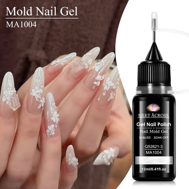 12ml 3D Nail Art Gel, UV Curing Floral Design, Creative Flower Butterfly Cartoon Patterns, Manicure Gel Mol Nail Art Decoration