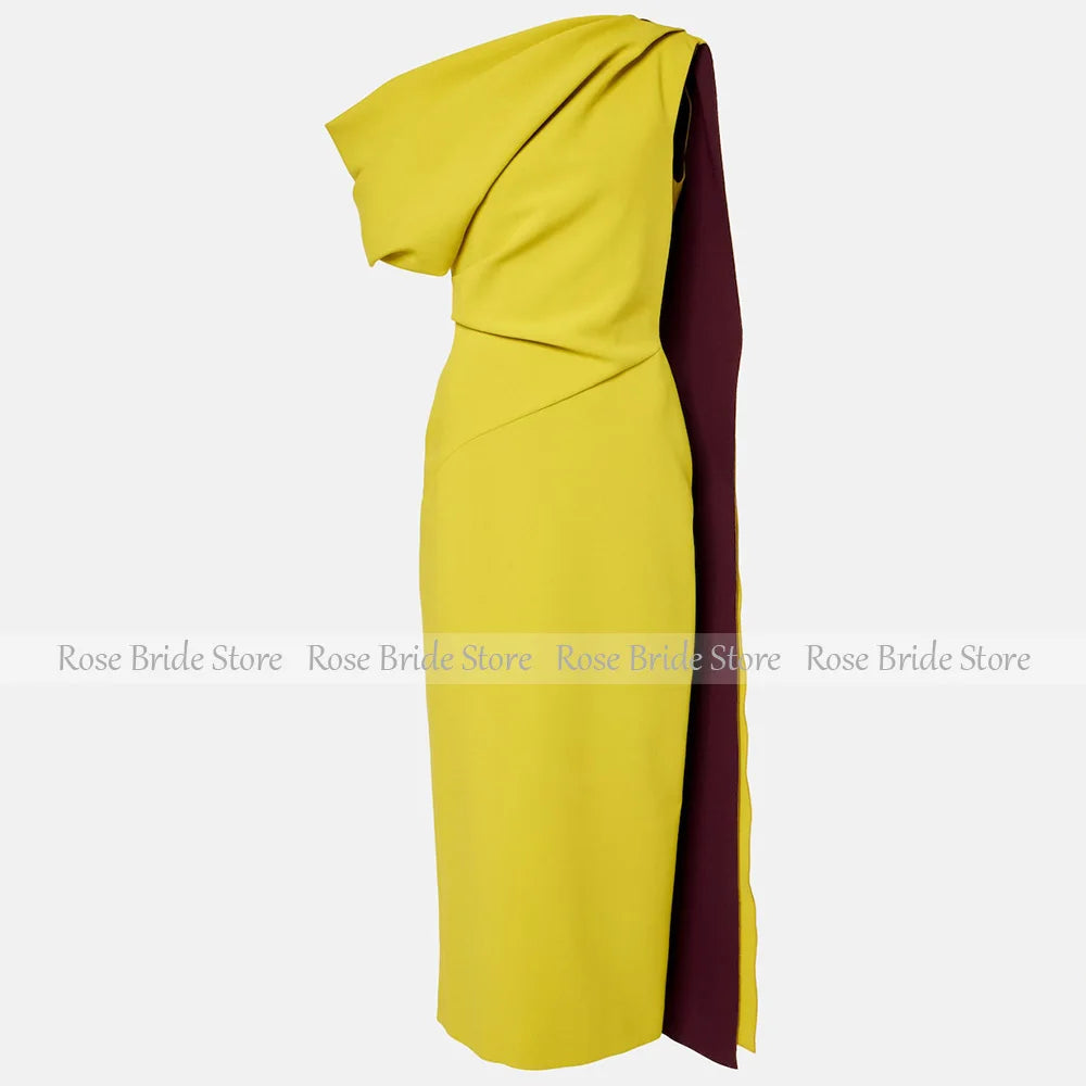 Elegant Evening Party Dresses for Women One Shoulder Column Cocktail Gowns Black Ankle Length Draped Maxi Cocktail Dress 2025