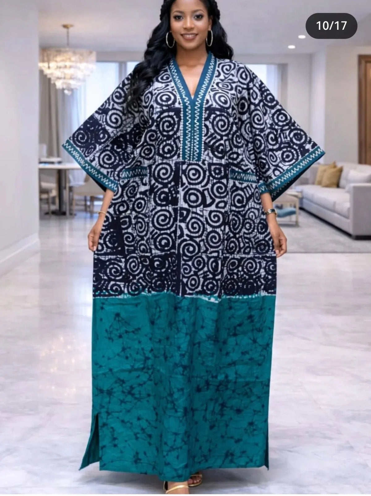 Plus Size Ankara Kaftan Maxi Dress