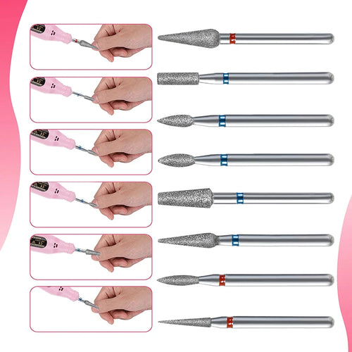 10Pcs Milling Cutter For Manicure Electric Nail Drill Bits Accessory Pedicure Machine Nail File Gel Remover Tool
