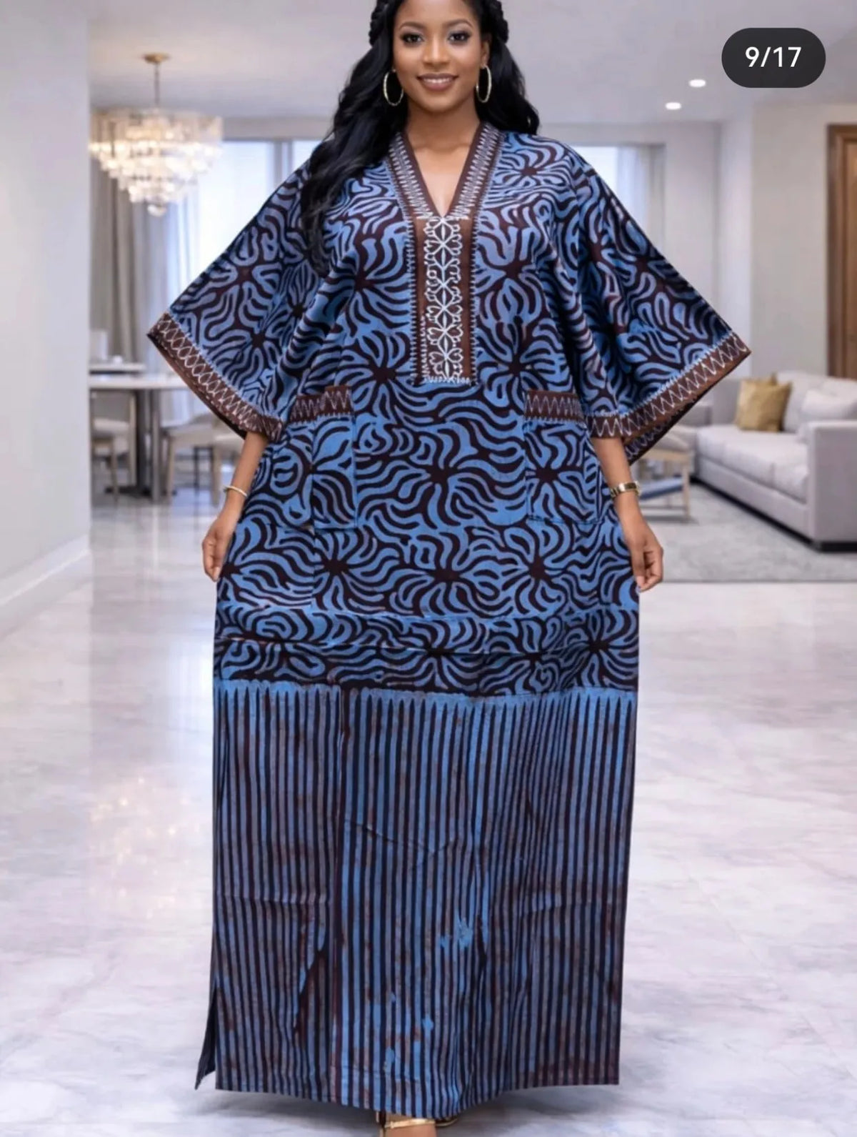 Plus Size Ankara Kaftan Maxi Dress