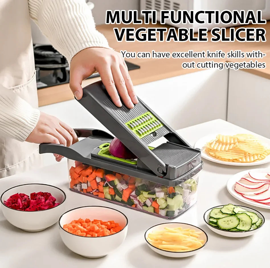 Portable Vegetable Cutter Slicer Shredder, Multifunctional Grater Tool for Carrot Potato, Fruit Veggie Prep Family Kitchen Use
