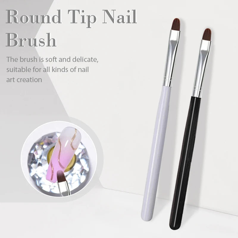 1PC Nail Painting Brush Pen Nail Round Head Phototherapy Pen Nail Brush DIY UV Gel Extension Painting DIY Manicure Tool