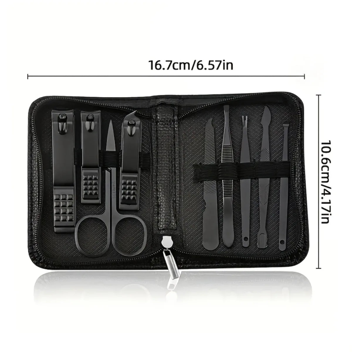 6/9pcs Stainless Steel Professional Nail Care Kit with Travel Case - Cuticle Pliers, Hand & Foot Care Tools Nail Clippers