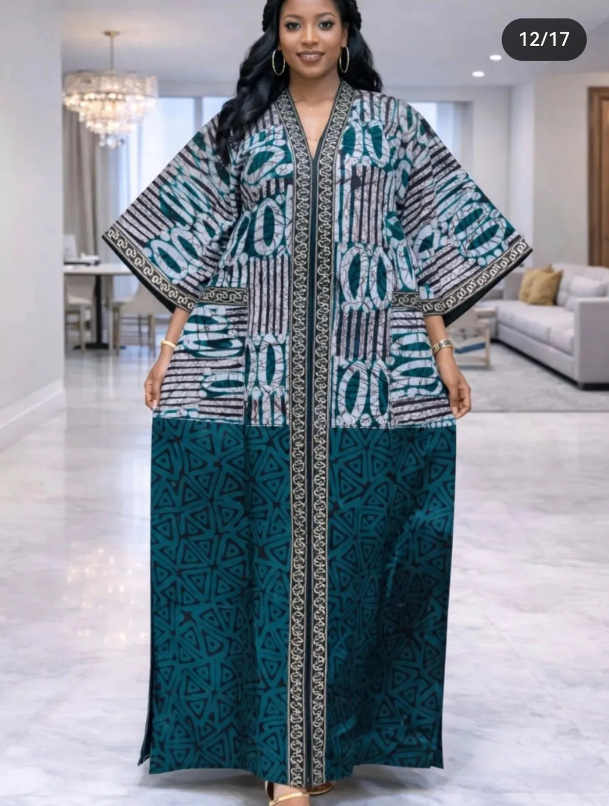 Plus Size Ankara Kaftan Maxi Dress
