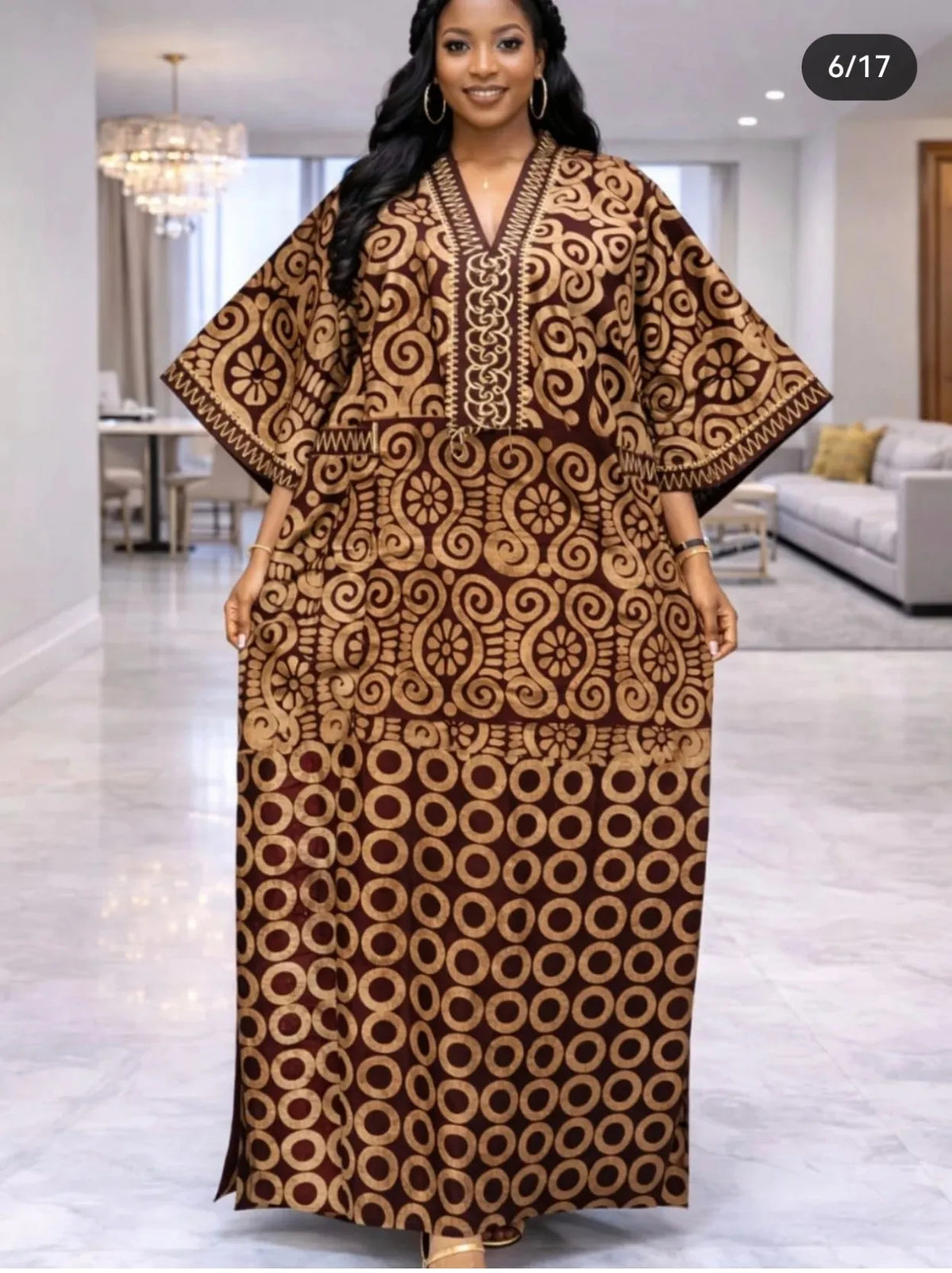 Plus Size Ankara Kaftan Maxi Dress