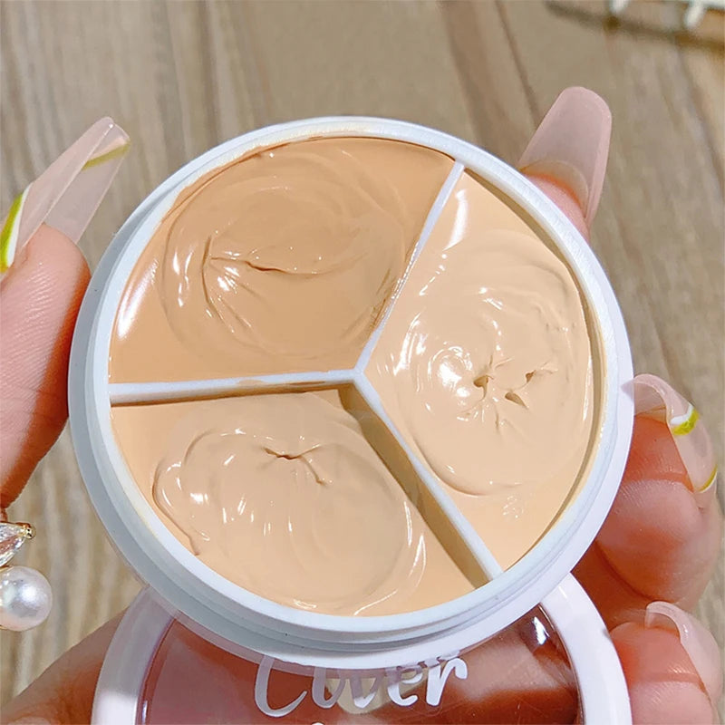 XIXI Pure Holding Makeup Three Color Concealer Spot Acne Print Repair Foundation Dark circles are not easy to stick powder