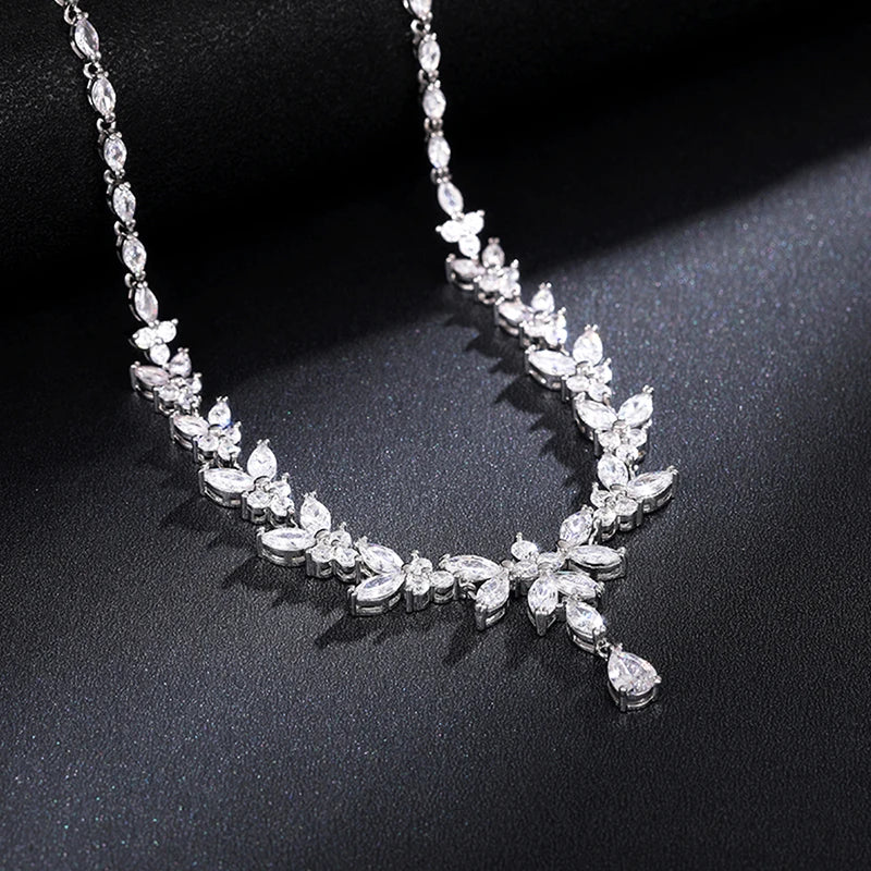 Huitan Noble Women's Necklace for Wedding Engagement Full Bling Iced Out CX Pendant Necklace Anniversary Gift Fashion Jewelry