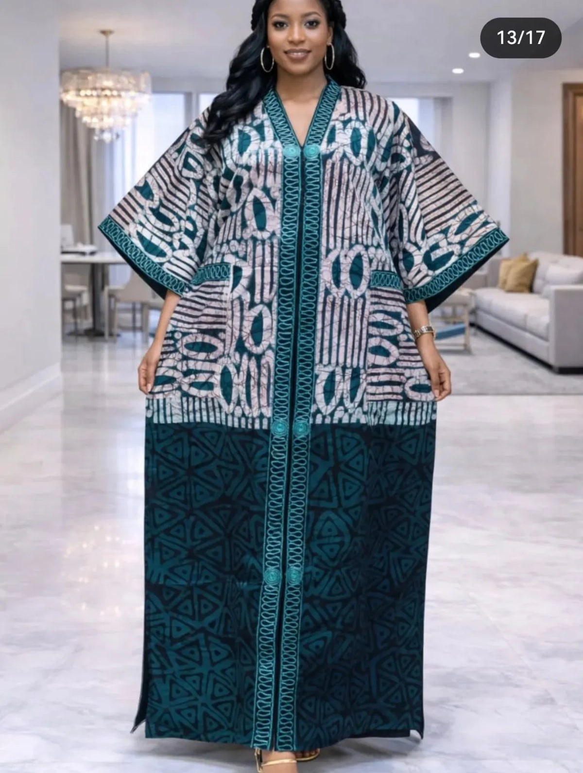 Plus Size Ankara Kaftan Maxi Dress
