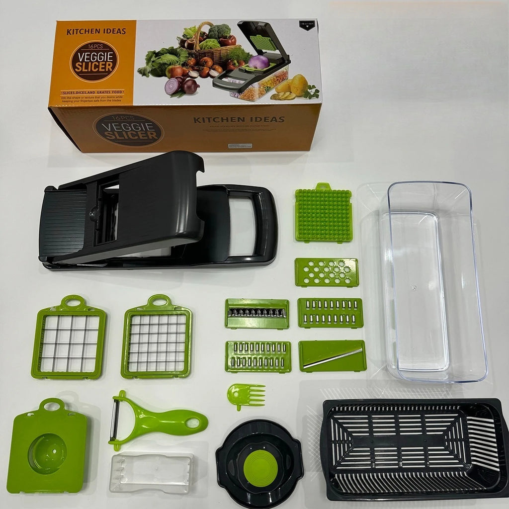 Portable Vegetable Cutter Slicer Shredder, Multifunctional Grater Tool for Carrot Potato, Fruit Veggie Prep Family Kitchen Use