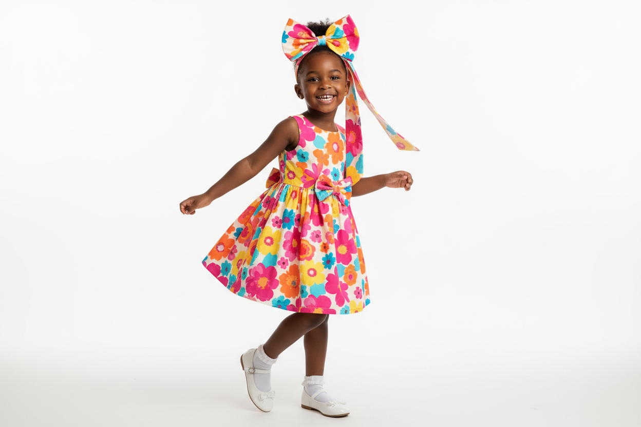 Girls Beautiful Floral Dress | Robe Florale pour Fille